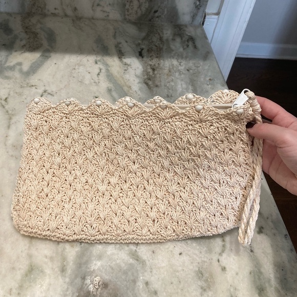 Vintage Handmade Straw Beaded Clutch - Picture 2 of 7